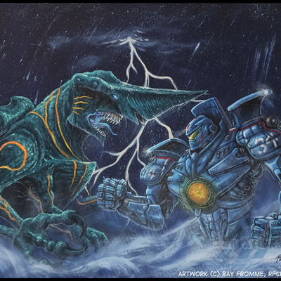 Hunter vs giant beast