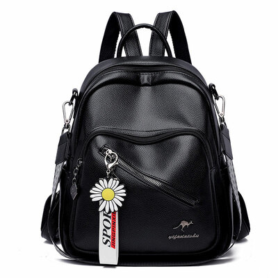 Multi-functional diagonal zipper satchel bags nurse bag work pu leather college backpack casual daypack