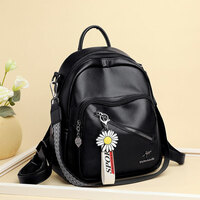 Multi-functional Diagonal Zipper Satchel Bags Nurse Bag Work PU Leather College Backpack Casual Daypack - Thumbnail 5