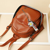 Multi-functional Diagonal Zipper Satchel Bags Nurse Bag Work PU Leather College Backpack Casual Daypack - Thumbnail 6