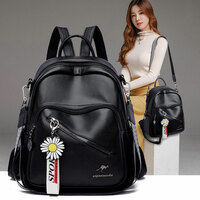 Multi-functional Diagonal Zipper Satchel Bags Nurse Bag Work PU Leather College Backpack Casual Daypack - Thumbnail 7