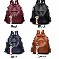 Multi-functional Diagonal Zipper Satchel Bags Nurse Bag Work PU Leather College Backpack Casual Daypack - Thumbnail 8