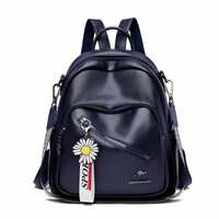 Multi-functional Diagonal Zipper Satchel Bags Nurse Bag Work PU Leather College Backpack Casual Daypack - Thumbnail 9
