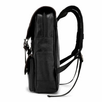 Retro Double Buckle Computer Bag Casual Daypack Work School College Waterproof Backpack  PU Leather Business Rucksack  - Thumbnail 3