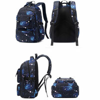 Universe Galaxy Star Print Waterproof Plus Size 15.6 Inches Laptop Rucksack With Lunch Bag Pencil Bag 3 Piece Set Daypack Student Rucksack - Thumbnail 4