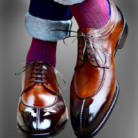 Handmade Men Tailor Made Shoes Derby Oxford Shoes Brown Leather Lace Up Dress Shoes - Thumbnail 3