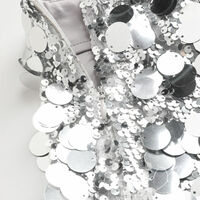 Sparkly Silver Sequin Mini Skirt Music Festival Eras Tour Concert Outfit Idea - Thumbnail 2