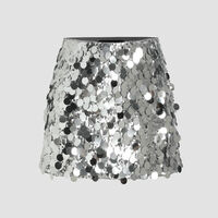 Sparkly Silver Sequin Mini Skirt Music Festival Eras Tour Concert Outfit Idea - Thumbnail 3
