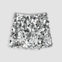 Sparkly Silver Sequin Mini Skirt Music Festival Eras Tour Concert Outfit Idea - Thumbnail 4