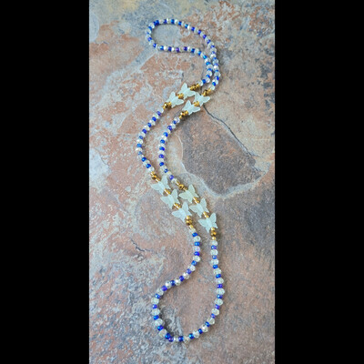 BUTTERFLY BLUE 🦋 GLOW IN THE DARK CRYSTAL HANDMADE WAIST BEADS BY Nubian Collection Artwear 🎨