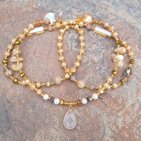 ROSE GOLD EMPRESS✨️ CRYSTAL & GEMSTONE HANDMADE WAIST BEADS By Nubian Collection Artwear 🎨  - Thumbnail 1