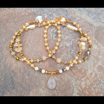 Rose gold empress✨️ crystal & gemstone handmade waist beads by nubian collection artwear 🎨 