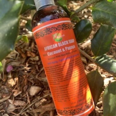 Coconut & papaya liquid black soap 13oz - Thumbnail 5