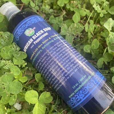 Peppermint liquid black soap 13oz - Thumbnail 4