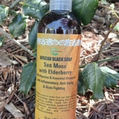 Seamoss & elderberry liquid black soap 13oz - Thumbnail 2