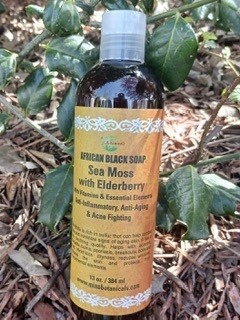 Seamoss & Elderberry Liquid Black Soap 13oz