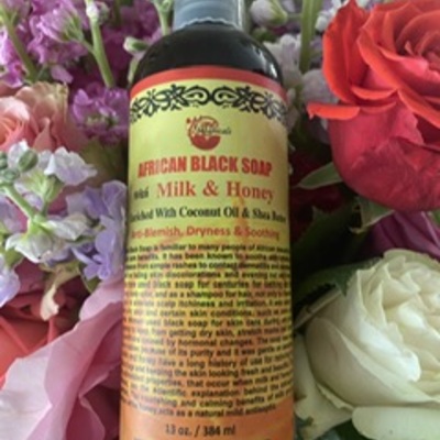 Milk & honey liquid black soap 13oz - Thumbnail 1