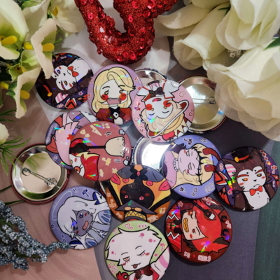 Hazbin hotel chibi buttons