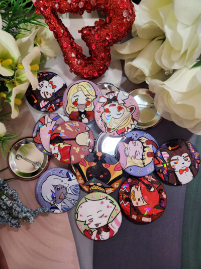 Hazbin Hotel Chibi Buttons