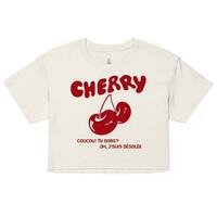 Cherry Printed Crop Top - Thumbnail 1
