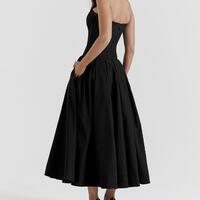 Cheap Black Prom Dresses,Tea Length Evening Dresses,Women Party Dresses,1731 - Thumbnail 1