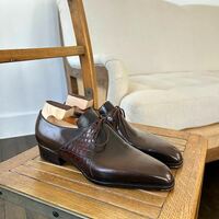 Luxury Men's Hand Stitch Two Tonic Chukka Lace Up Leather Shoes - Thumbnail 1