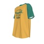 Yellow Green sport men  tee Retro varsity raglan sleeve t-shirt casual Vintage style shirt-2
