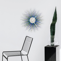 Medusa grapevine - contemporary wooden wall clock in shades of purple / green - Thumbnail 2