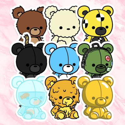 Teddies sticker pack (9pc)
