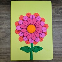 Hippie flower journal and pendant set polymer clay notebook cover  - Thumbnail 2