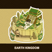 ATLA: Four Nations Large Sticker Set | Water Tribe Air Temple Earth Kingdom Fire Nation - Thumbnail 1