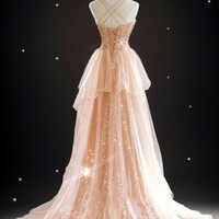 Elegant A-line V-neck Sweep Train Dress With Slit,1013 - Thumbnail 1