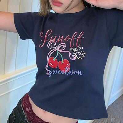 Cherry bow print tee