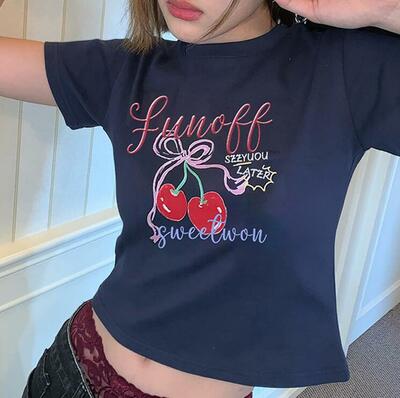 Cherry Bow Print Tee