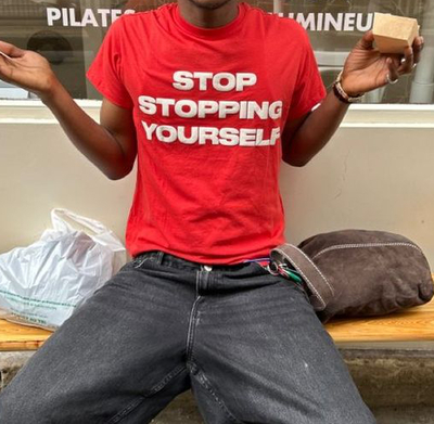 Free Shipping-STOP STOPPING YOURSELF TEE