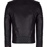 Handmade Men's Black Leather Zipper Double Pocket Men's Jacket - Thumbnail 1