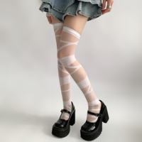 JK Bandage Stripe Knee High Socks - Thumbnail 1