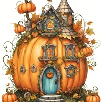 Pumpkin House Cross Stitch Pattern - Thumbnail 2