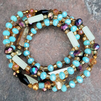 EGYPTIAN GLOW 🌌 (Blue) GLOW IN THE DARK CRYSTAL HANDMADE WAIST BEADS BY Nubian Collection Artwear 🎨  - Thumbnail 2