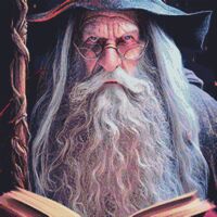 Old Wizard Cross Stitch Pattern - Thumbnail 1