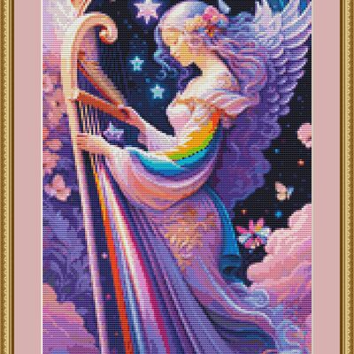 Musical angel cross stitch pattern - Thumbnail 5