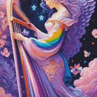 Musical Angel Cross Stitch Pattern - Thumbnail 1