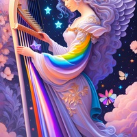 Musical Angel Cross Stitch Pattern - Thumbnail 2