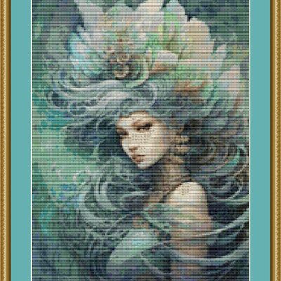 Mermaid cross stitch pattern - Thumbnail 4