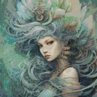 Mermaid Cross Stitch Pattern - Thumbnail 1