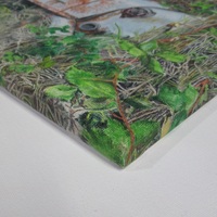 "Sad 'N' Blue" By N.E.Thompson, Original colored pencil artwork on stretched canvas, size 11x14 inches - Thumbnail 8