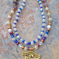 EYE OF HORUS GOLD👁✨️ CRYSTAL & GEMSTONE WAIST BEAD SET BY Nubian Collection Artwear 🎨  - Thumbnail 5