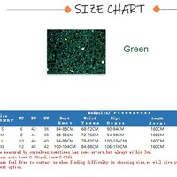 Green Sequined Elegant V Neck Evening Gown - Thumbnail 5