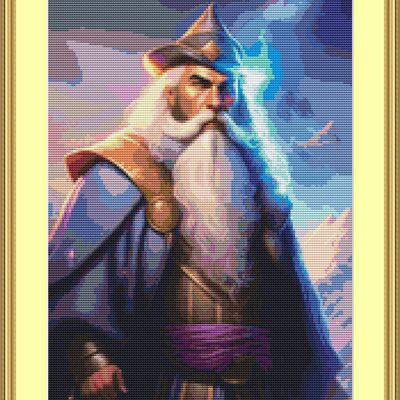Magical wizard cross stitch pattern - Thumbnail 4