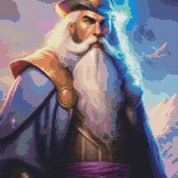 Magical Wizard Cross Stitch Pattern - Thumbnail 1